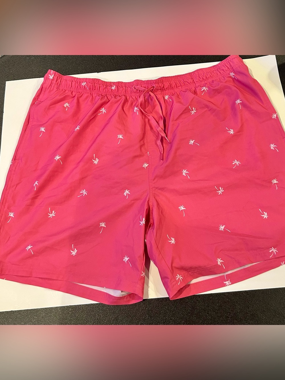 Old Navy Men's Pink Tropical Swim Trunks, XXL